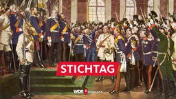 Kaiserproklamation Kaiser Wilhelm I. in Versailles (Farbdruck nach einem Gemälde von Anton von Werner)