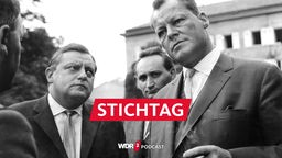 sw-Foto: Egon Bahr im Park, zwischen Franz Josef Strauß und Willy Brandt