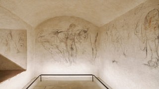 Der so genannte "geheime Raum" mit Skizzen von Michelangelo an den Wänden.