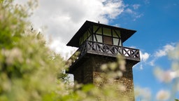 Rekonstruierter Limes-Wachturm bei Burgbrohl am Rhein, Aufnahme von 2014.