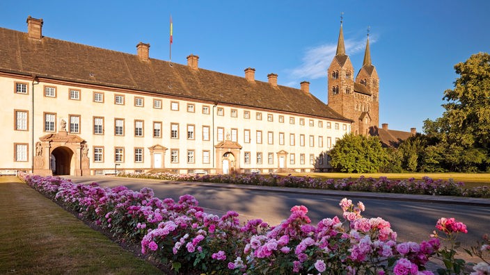 Westflügel von Schloss Corvey, UNESCO-Weltkulturerbe, in Hoexter