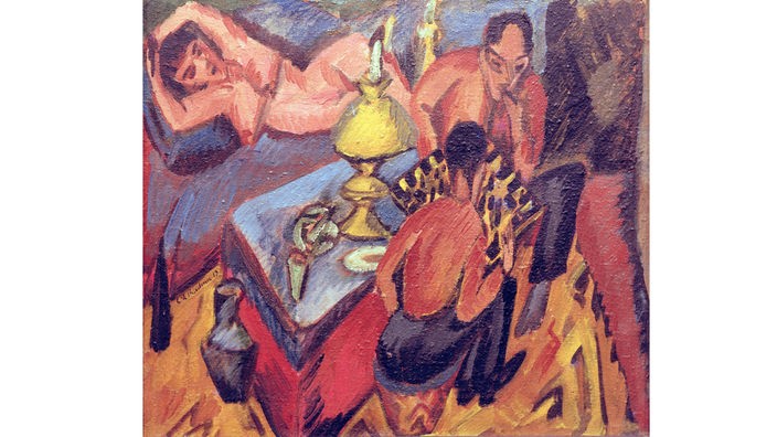 "Erich Heckel und Otto Mueller beim Schach" von Ernst Ludwig Kirchner