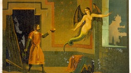 Gemälde "Fairy Melusine", Raymond de Lusignan entdeckt, dass seine Frau eine Wasserfee ist.