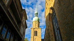 St. Reinoldi Kirche in Dortmund, Blick auf den Kirchturm.