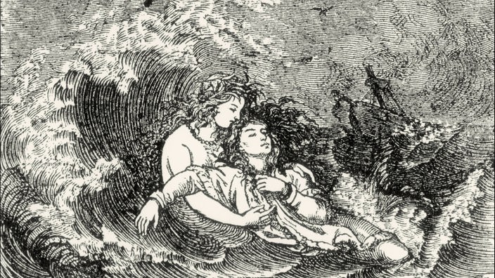 Die kleine Seejungfrau (Illustratin zu einem Märchenbuch von Hans Christian Andersen)