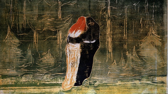 Farbholzschnitt von Edvard Munch (1863-1944) von 1915, Titel: Zum Walde