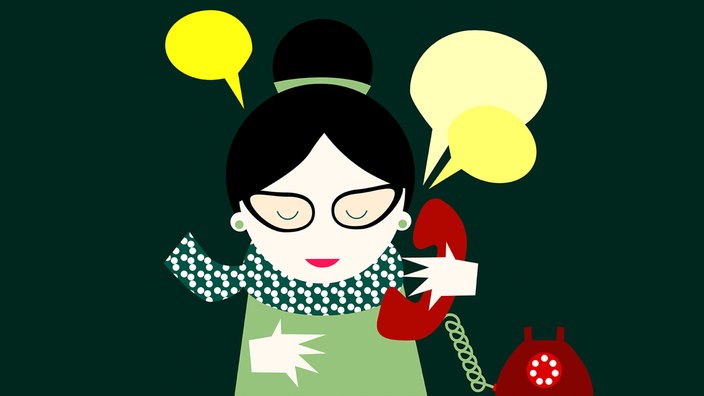 Frau und ein Telefon in Pop Art.