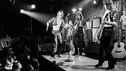 Das Beitragsbild des WDR3 Kulturfeature "Sister Morphine - Musiker und Drogen" zeigt die Rolling Stones bei einem Auftritt in London 1971.