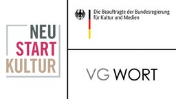 Logos von "Neustart Kultur", der Beauftragten der Bundesregierung für Kultur und Medien von der VG Wort.