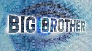 Schriftzug "Big Brother" vor einem Auge auf einem Bildschirm