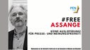 Plakat zur Aktion #free Assange