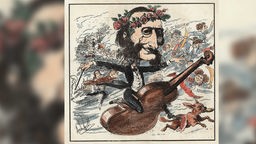 Karikatur Jacques Offenbach, Holzstich nach Zeichnung, 1866, von André Gill