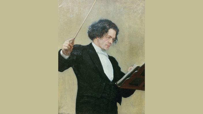 Der russische Pianist und Komponist Anton Rubinstein  (Gemälde, 1887, von Ilja Repin (1844–1930))