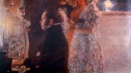 Franz Schubert am Klavier, Gemälde mit zwei Sängerinnen