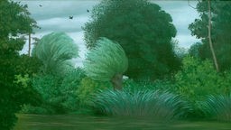 Das Gemälde "Eure bei Pacy-sur-Eure" von F.Vallotton mit Bäumen und Sträuchern im Wind