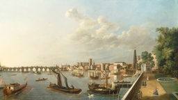 London mit Blick auf Fluss, Gemälde 18. Jahrhundert
