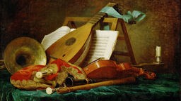 Vallayer-Coster, Anne: 'Instruments de musique' (Musikinstrumente), Oel auf Leinwand