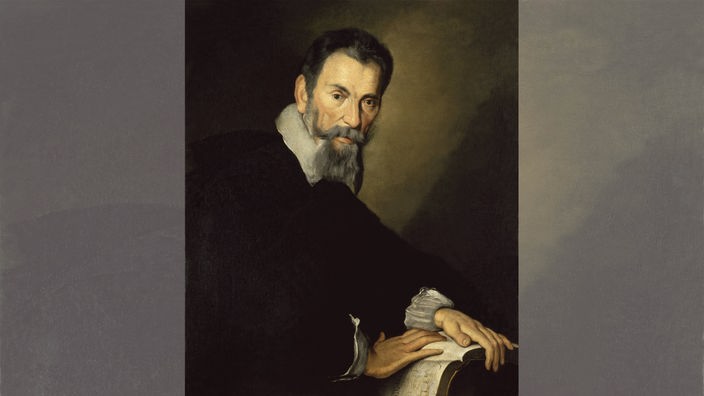 Der italienische Komponist Claudio Monteverdi Cremona 15.5.1567 Venedig 29.11.1643 / Gemälde, um 1640, von Bernadro Strozzi