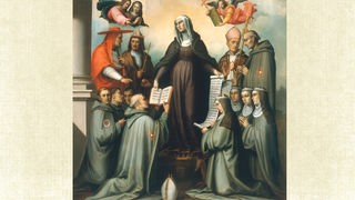 Die Heilige Birgitta von Schweden erlässt die Ordensregeln (Gemälde von Giovannantonio di Francesco Sogliani, 1492-1544)