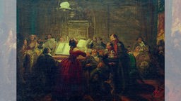  Abendgesellschaft - Gemälde von J.P.Hasenclever / 1850