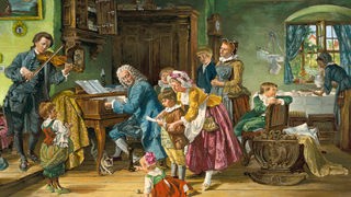 Johann Sebastian Bach und seine Familie beim musizieren