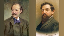 Die Komponisten Jules Massenet und Claude Debussy