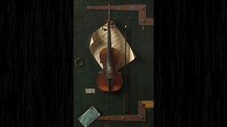 Gemälde: William Michael Harnett: "The old Refrain" (Trompe l'oeil mit Violine)