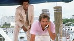 Don Johnson und Philip Michael Thomas in einer Miami Vice-Szene 1986