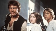 Harrison Ford, Carrie Fisher und Mark Hamill (r.) in "Star Wars" 1977