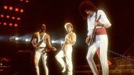 Queen live bei einem Konzert der "Works"-Tour in der Wembley Arena. London, 07.09.1984