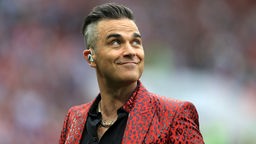 Robbie Williams während seines Auftritts bei der Eröffnungsfeier zur WM 2018 in Russland