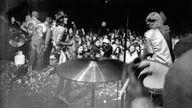 Die Rolling Stones beim Konzert in Altamont 1969