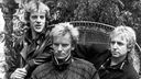 Die Mitglieder der britischen Band "The Police": Stewart Copeland, Sting und Andy Summers (1983)
