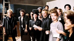 Die Mitglieder von Band Aid 1984 bei den Aufnahmen zu "Do They Know It's Christmas?"