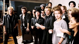 Simon Lebon, Sting, Bob Geldoff, Bono und andere Künstlerinnen und Künstler bei den Aufnahme-Sessions von Band Aid 1984