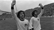 Gerd Müller und Paul Breitner nach dem WM-Sieg 1974