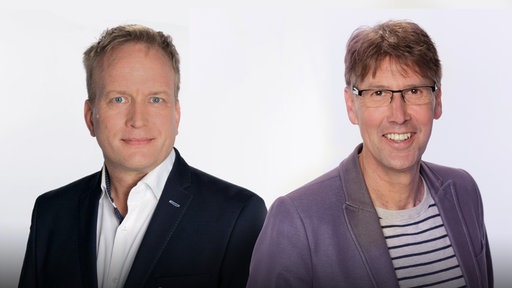 Porträts der Moderatoren Ulf Pohlmeier und Peter Großmann