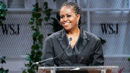 Die ehemalige First Lady Michelle Obama spricht während des WSJ's Future of Everything Festivals am Mittwoch, 3. Mai 2023, in New York.