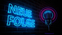 Neonschrift: Neue Folge eines Podcasts