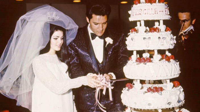 Die Hochzeit von Priscilla BEAULIEU amerikanische Schauspielerin, und Elvis PRESLEY amerikanischer Sänger und Schauspieler, im Aladdin-Hotel in Las Vegas, am 01.05.1967