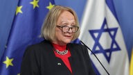Sabine Leutheusser-Schnarrenberger, Antisemitismusbeauftragte des Landes NRW, bei einer Pressekonferenz in Düsseldorf am 8.11.2023 