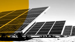 Das Beitragsbild ARD Radiofeature "Wüstenstrom aus Afrika" zeigt eine Solaranlage. 