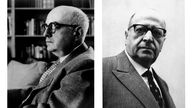 Portraitfotos von Theodor Adorno (l.) und Max Horkheimer (r.), Montage.