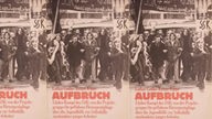 Collage aus dem aneinandergereihten Covers der Publikation  "aufbruch" von Lothar Gothe und Rainer Kippe zur Arbeit des SSK, erschienen 1970 bei Kiepenheuer&Witsch
