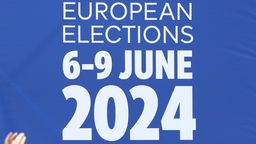 Plakat mit der Aufschrift "European Elections, 6-9 June 2024"