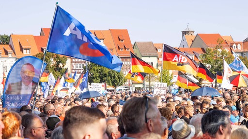 Wahlkampf-Abschlussveranstaltung der AfD auf dem Erfurter Domplatz.