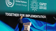 Abdel Fattah al-Sisi, Präsident von Ägypten, hält seine Rede während der Eröffnung der UN-Klimakonferenz COP27