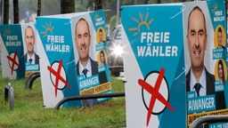 Wahlplakate der Freien Wähler mit Hubert Aiwanger (2023).