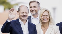 Olaf Scholz, Christian Lindner und Nancy Faeser.