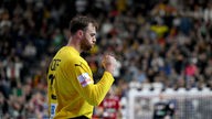 Handball-EM: Hauptrunde, Gruppe 1, 3. Spieltag, Lanxess Arena. Deutschlands Torwart Andreas Wolff ballt die Faust